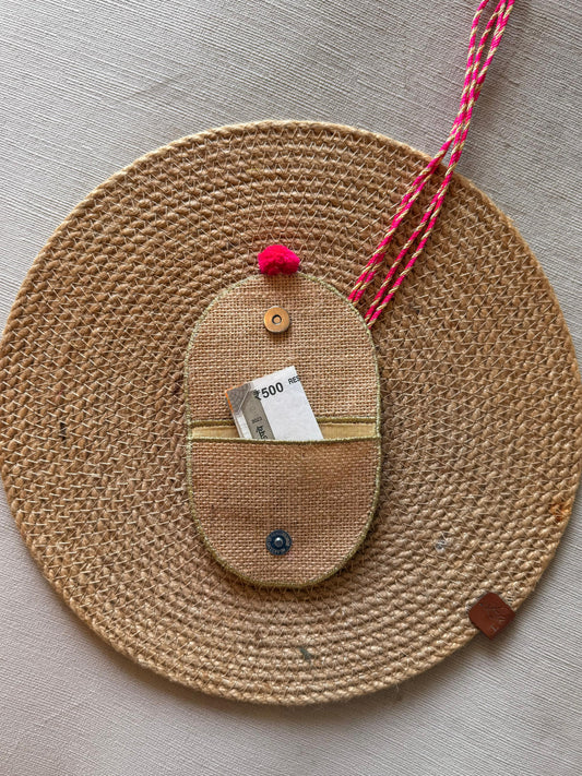 Tribal art neck piece with pocket