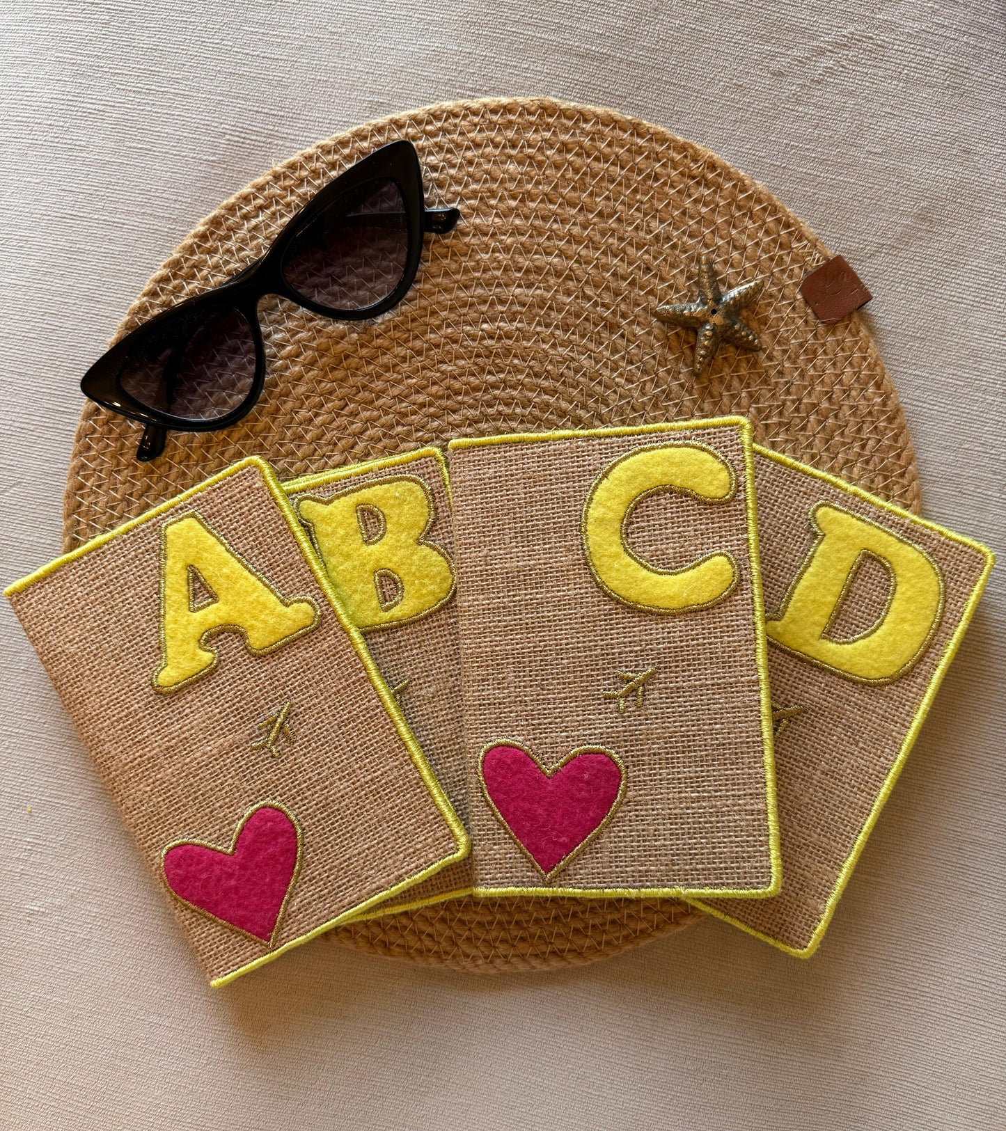 Hearts and Initials Passport Cover