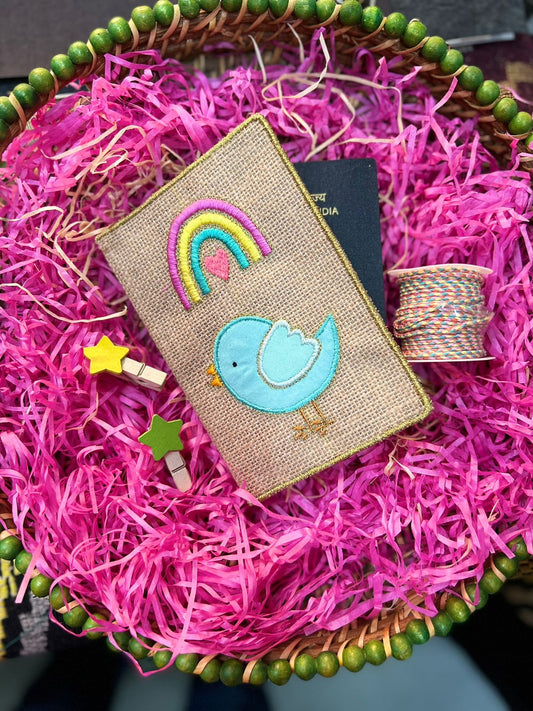 Blue Birdie Passport Holder