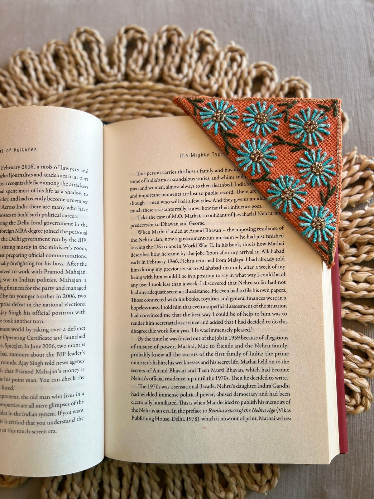 Blue Floral Bookmark