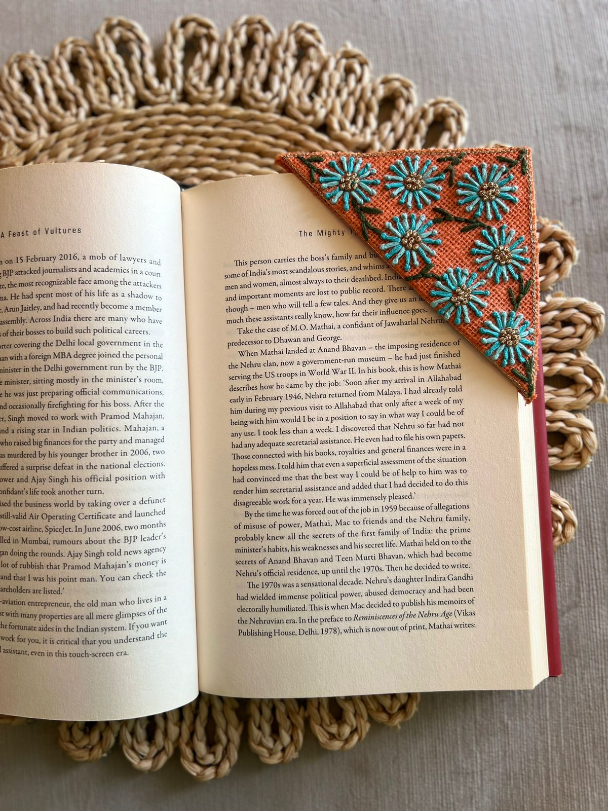 Blue Floral Bookmark