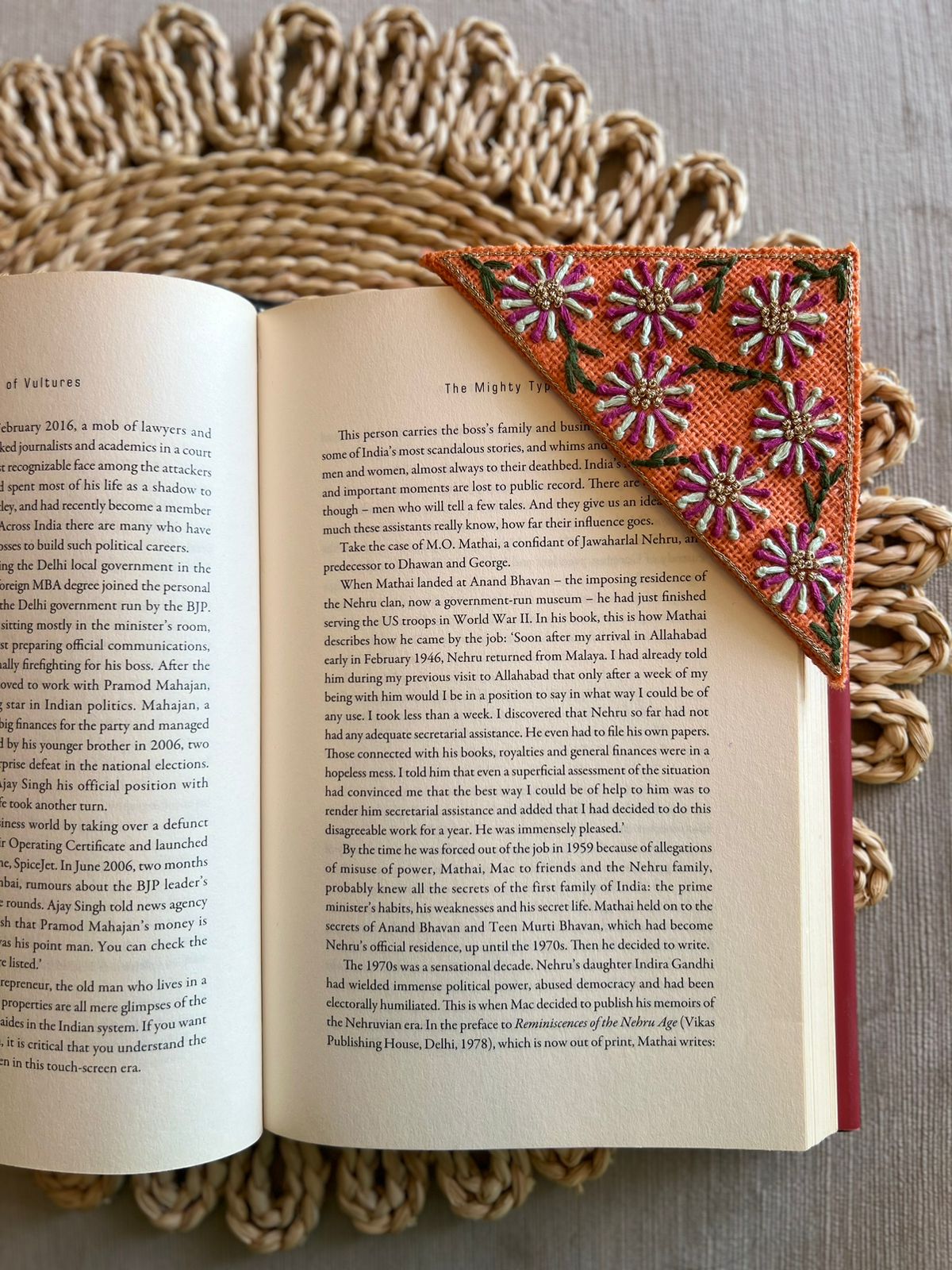 Pink Floral Bookmark