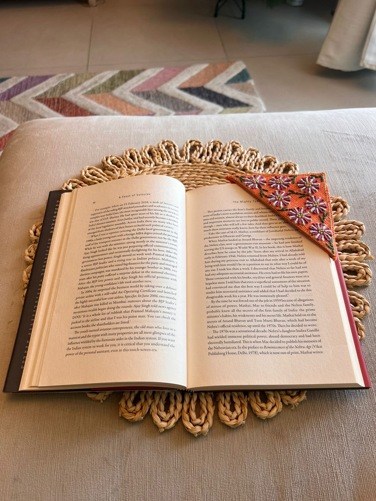 Pink Floral Bookmark