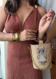 Golden Hoot Bucket Bag