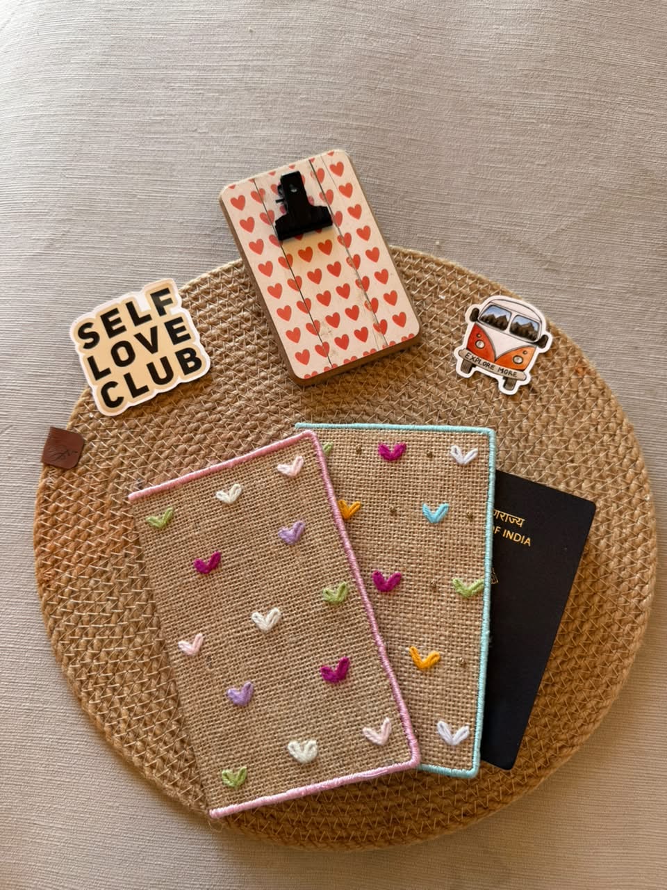 Pastel Little Hearts Passport Cover