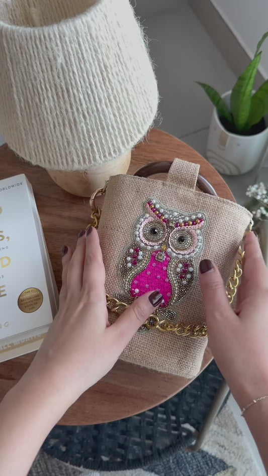 Pink Hoot Bucket Bag